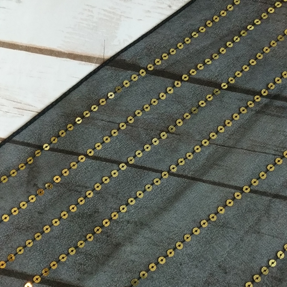 3 for $15 Black with gold sequin scarf - Picture 5 of 5